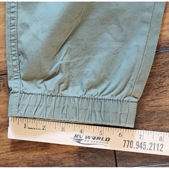 Gap Twill Jogger Elastic Waist Ankle Drawstring Flexible Army Green Clover NEW - Picture 6 of 8